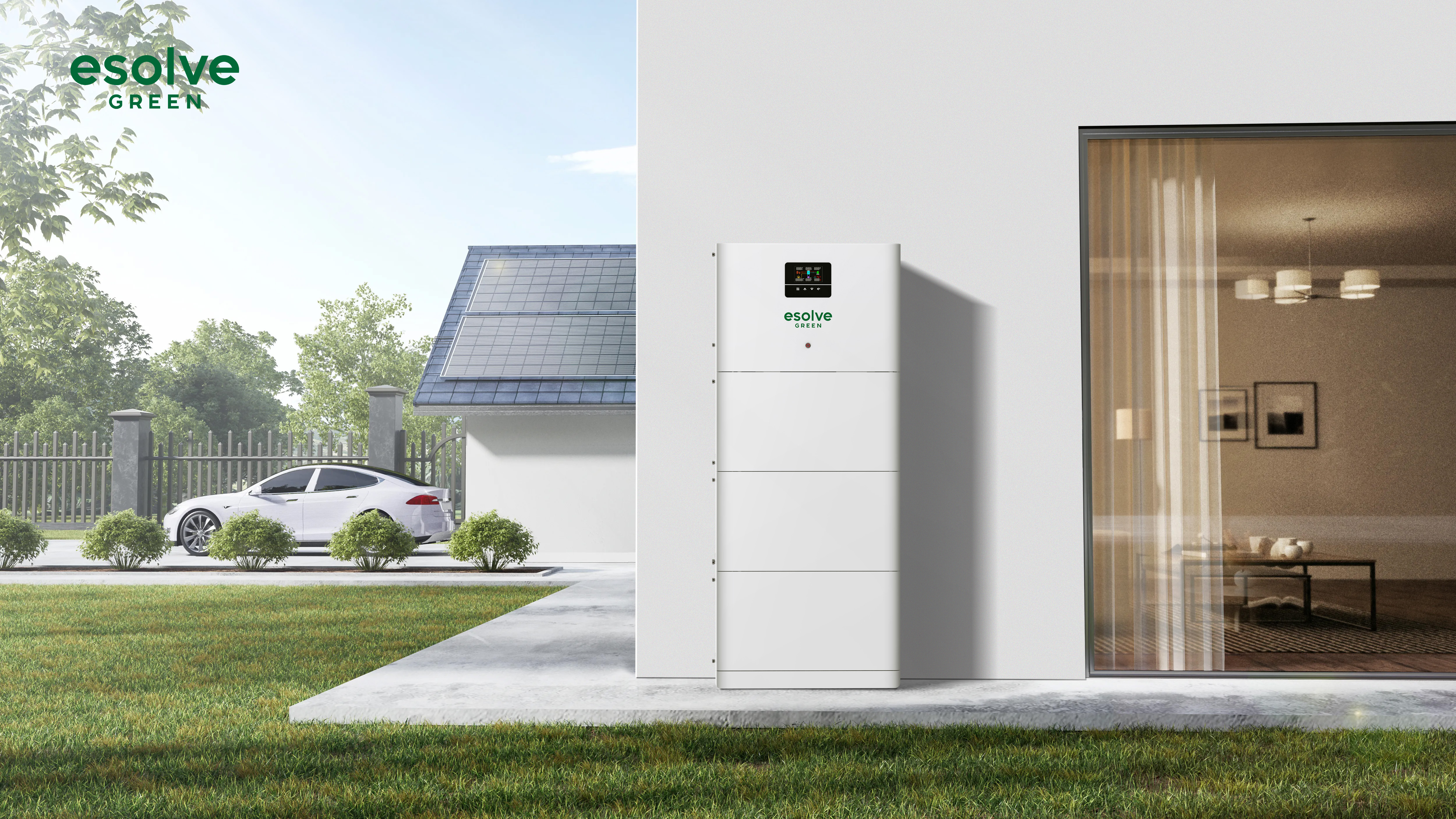 EGSmart contre la façade d'une villa moderne